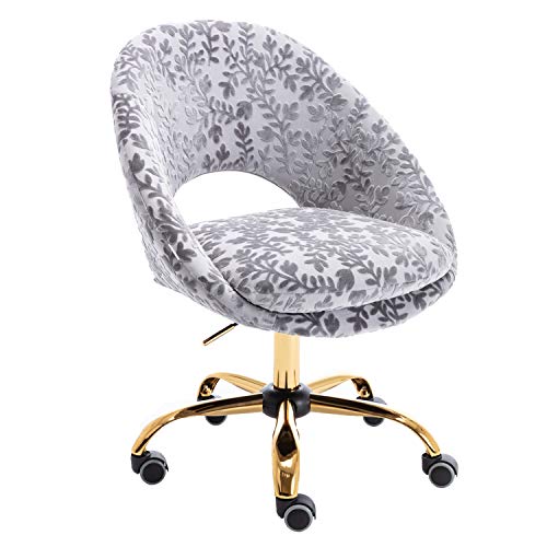 Olela Stylish Desk Chair Modern Upholstered Task Chair with Gold Legs