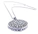 Ryssa Ornate Long Necklace with Reading Magnifying Glass Pendant (Byzantine (Silver))