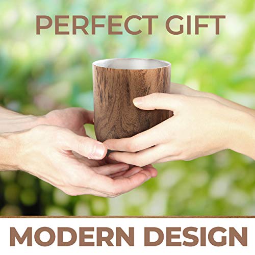 Yerba Mate Cup Gourd Set Brown (Original Traditional Mate Cup - 8 Ounces) I Includes Bombilla (Yerba Mate Straw) & Cleaning Brush I Stainless Steel Double-Walled I Easy to Clean