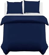 MOONLIGHT20015 Double Duvet Cover Navy Solid 200x200 with 2 Pillowcases view 2