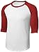 Joe's USA Mens or Youth 3/4 Sleeve 100% Cotton Baseball Tee Shirts-Youth XS to Adult 6X