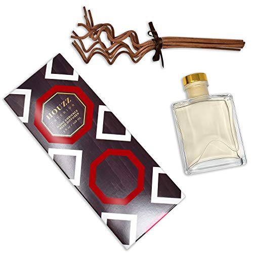HOUZZ Interior Tobacco Vanille Home Reed Diffuser and Scent Sticks Set - Spicy and Sweet - Tobacco Leaf, Tonka Bean, Tobacco Blossom, Vanilla, Dried Fruits and Wood Notes - Amazing Scent!