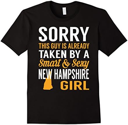 Mens This Guy Taken By Smart &amp; Sexy New Hampshire Girl TShirt XL Black
