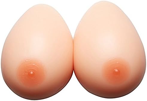 KingYuan 1 Pair Flesh color Silicone Breast Forms Waterdrop Enhancers Fake Boobs With adhesive layer -S