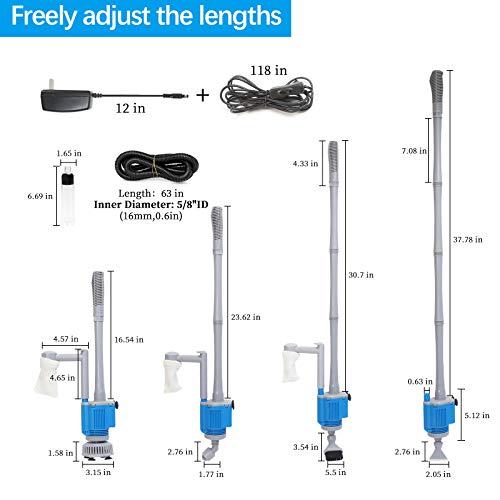 boxtech Upgraded Electric Aquarium Cleaner, 12V DC/28W Auto Fish Tank