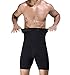 TENMET Men's Double-Layer Belt Anti-Curling High Waist Body Sculpting Pants Black Abdomen Shaping Shorts Size XL