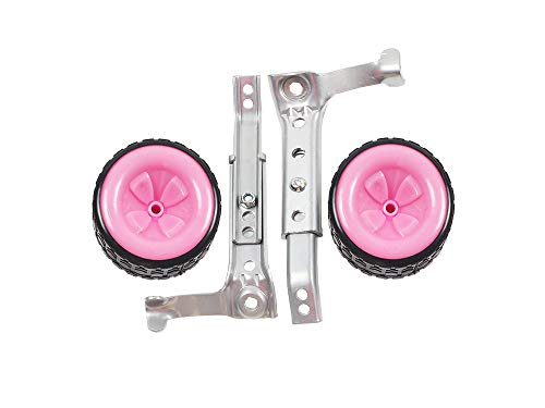 MOSHAY Bicycle Training Wheels Fits 16 18 20 22 24 inch Kids Variable Bike (D-Pink)
