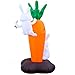 Holidayana Bunnies and Carrot Easter Inflatable 8ft Inflatable Yard Decor Includes Built-in Bulbs, Tie-Down Points, and Powerful Built-in Fan