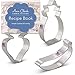 Ann Clark Cookie Cutters 3-Piece Fruit Cookie Cutter Set with Recipe Booklet, Strawberry, Banana and Pineapple