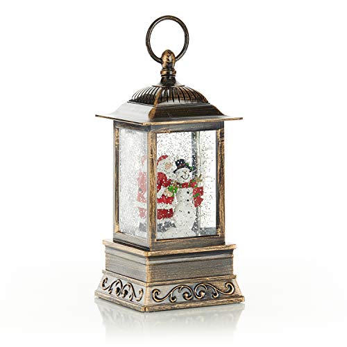 ReLive Christmas Light-Up Snow Globe - Santa and Snowman - Thumbnail 2