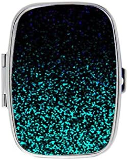 Mint Sparkle Beauty Pattern Custom Fashion Square Pill Box Medicine Tablet Holder Organizer Case for Pocket or Purse
