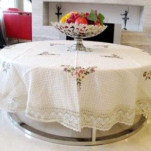 SQL Hotel table cloth European-style round cotton linen cloth , 230cm