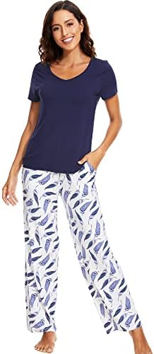 WiWi Viscose from Bamboo Pajama Sets for Women Printed Short