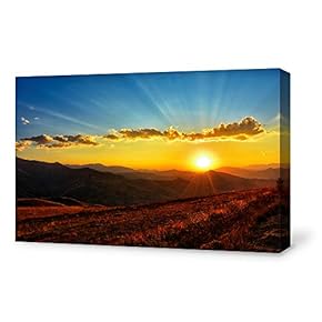 Canvas Wall Art for Living Room,Bedroom Home Artwork Paintings Sailboat Under The Sunset Ready to Hang - 12x18 inches