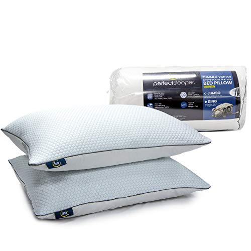 Serta White Goose Feather Pillow 100 Cotton Queen Size 2 Pack All
