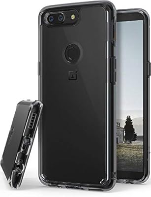 ون بلس 5 تي Oneplus 5t كفر من رينجيك فيوجين كريستال شفاف صلب مع إطار مرن أسود دخاني Amazon Ae