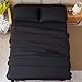 SONORO KATE Bed Sheet Set Super Soft Microfiber 1800 Thread Count Luxury Egyptian Sheets 18-Inch Deep Pocket Wrinkle and Hypoallergenic-4 Piece(King Black)