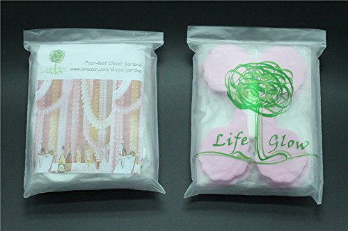Life-Glow-Hanging-Garland-Four-Leaf-Tissue-Paper-Flower-Garland-Reusable-Party-Streamers-for-Party-Wedding-Decorations-1181-Feet36M-Each-Pack-of-6-Pink
