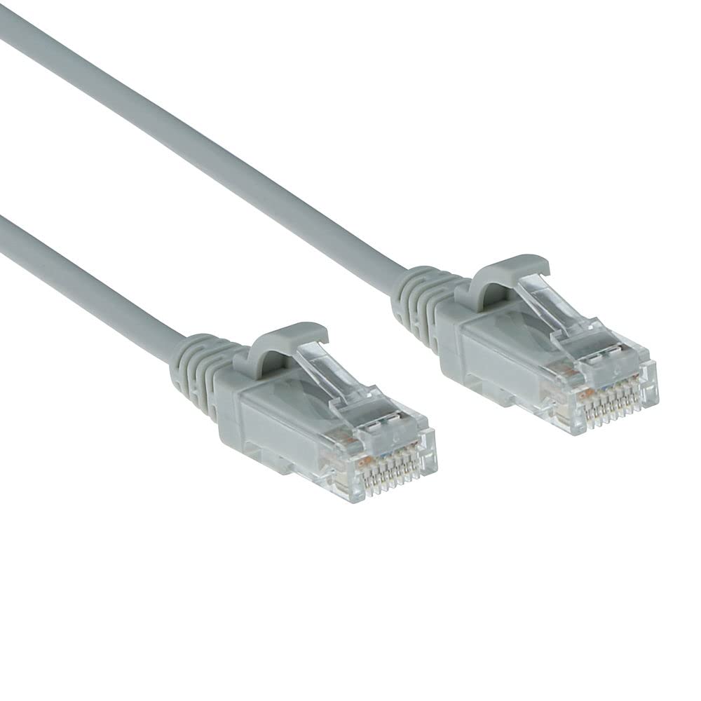 ACT Cat6 Network Cable, U/UTP LSZH LAN Cable, Thin 3.8 mm Slimline, Flexible Snagless Ethernet Cable with RJ45 Connector, for Use in Data Centres, 2 Metres, Grey - DC9002 — image 1