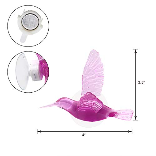 TuTu Home Wall Night Lights 3D Color Changing LED Hummingbird Lights with Suction Cup Decorative Lights for Home Party Garden Set of 6