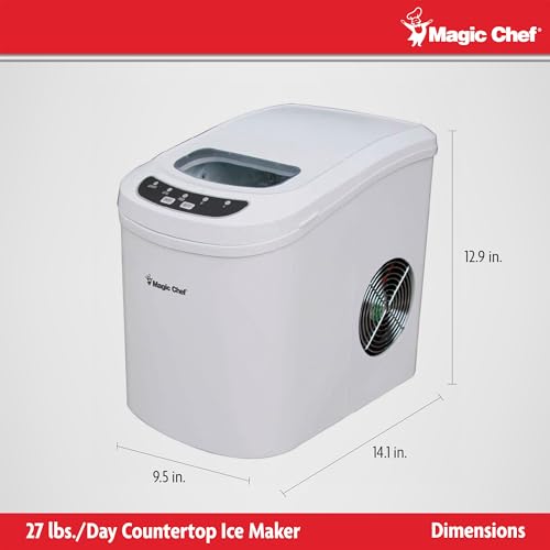 Magic Chef MCIM22W Portable Countertop Ice Cube Maker Machine w
