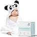 Premium Organic Bamboo Hooded Baby Towel - Large, Soft Panda Bath Robe for Boy or Girl - Perfect Shower Gift - Sized for Babies, Newborns, Infants, Toddlers & Kids - Super Absorbent and Hypoallergenic