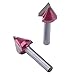 60 Degree V Bit, EnPoint CNC V Bit Titanium Coating Carbide-Tipped HSS Double Edge V-Groove Router Bit 6MM Shank 16MM Flute Length 3D Making Engraving Bit Woodworking Chamfer Bevel Cut