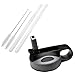 Flaskars Straw Lid for Hydro Flask Wide Mouth Water Bottle with 2 Straws and Straw Brushes (Black/Gray, Pack of 1)