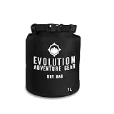 Professional Floating Waterproof Dry Bag - by Evolution Gear - Roll Top Compression Sack for Kayaking, Boating, Hiking, Fishing, Camping and Outdoor Travel - 1 Liter (Phone case NOT Included)