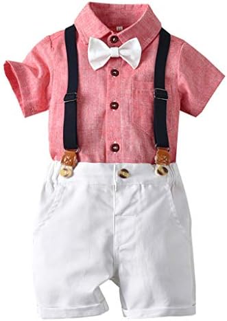 YESOT Party Clothes Set for Little Boys Baby Boys Gentleman Bow Tie Outfits Solid T-Shirt Tops