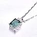 BONLAVIE Womens Pendant Necklace with Created Emerald Cubic Zirconia CZ Birthstone 925 Sterling Silver Chain Pendant Christmas Romantic Date Gift