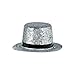 amscan Glamorous 20's Old Hollywood Themed Party Silver Mini Glitter Top Hat Accessories, Plastic, 2