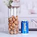 KKC Borosilicate Glass Canister with Airtight Lid,Cereal and Overnight Oats Container Jar, Glass Nuts Storage Container,Tall Candy Jar with Wood Lid,Wooden Lid Jar,Sealed Glass Cannister,47 Floz