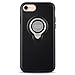 iPhone 7 case with Built in Magnetic Ring Holder Anti-Scratch Ring Grip Kickstand Perfect Fit Shock Absorption 360 Degree Rotating bumper Sturdy and durable Easy to put on (Black)
