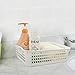 Fiazony 6-Pack Rectangular Plastic Storage Tray, Classroom Storage Baskets, White