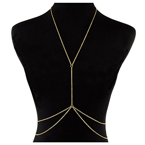BaubleStar Sexy Belly Chain for Waist Bikini Body Chain Art Jewelry Fashion Beach Pendant Layering Necklace Gold For Women Girl