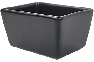 Sizikato Matte Black Porcelain Sugar Packet Holder Tea Bag Bowl, 5 Oz