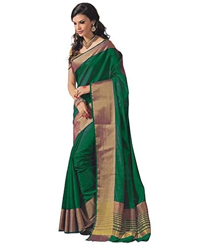 Womens cotton Silk Saree With Blouse Piece (MangoVariation)