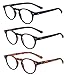 Outray Vintage Inspired Small Round 3 Pairs Spring Hinges Frame Reading Glasses 2.00