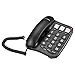 Ornin S016 Big Button Corded Telephone with Speaker, Hearing Aid Compatible for Seniors (Black)
