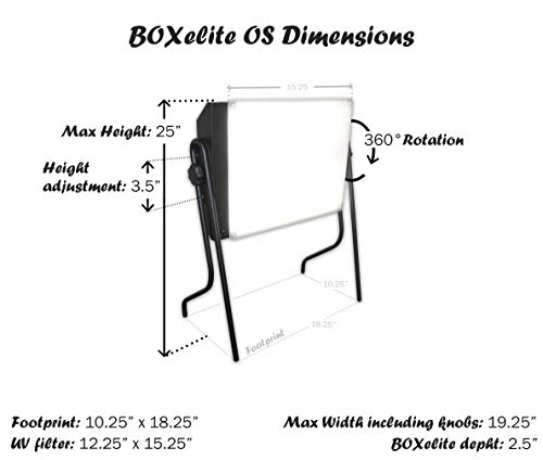 Boxelite-OS 10,000 Lux Bright Light Therapy Light Box, Black - Thumbnail 2