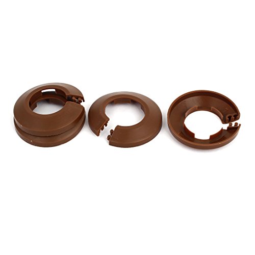 uxcell 32mm Plastic Wall Flange Radiator Water Pipe Cover Collar Brown 4pcs - Thumbnail 3