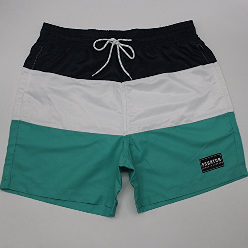 Men Summer Beach Shorts, JOYFEEL Bermudas Stripe Quick Dry Sports Shorts Elastic Drawstring Workout Gym Shorts Pants Green