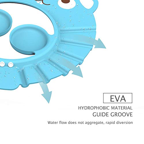 AOLVO Adjustable Baby Shower Hat,Bath Cap to Keep Safety & Suitable at Bath Shower Time for Little Angel/Princess,Shower Visor Protection Soft Cap with Ear Covers for Toddlers Kids - Thumbnail 2
