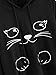 Romwe Women's Long Sleeve Kangaroo Pockets Slogan Letter Graphic Print Cute Cat Ear Pullover Hoodie Black L