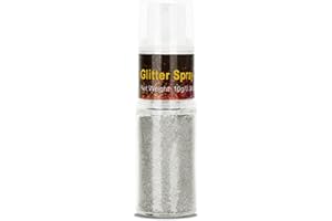 Go Ho Hair and Body Glitter Spray,Silver Glitter Spray Dry Powder Makeup for Clothes,Festival Loose Sparkle Powder,Holographic Ultra Fine Resin Glitters for Crafts,10g