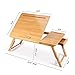 Folding Laptop Desk, Bamboo Notebook Table Dorm Desk, Bed Desk Bed Serving Tray Breakfast Table Foldable Coffee Tea Table Portable Bamboo Laptop Stand with 5 Tilting Top Angles & Drawerthumb 3