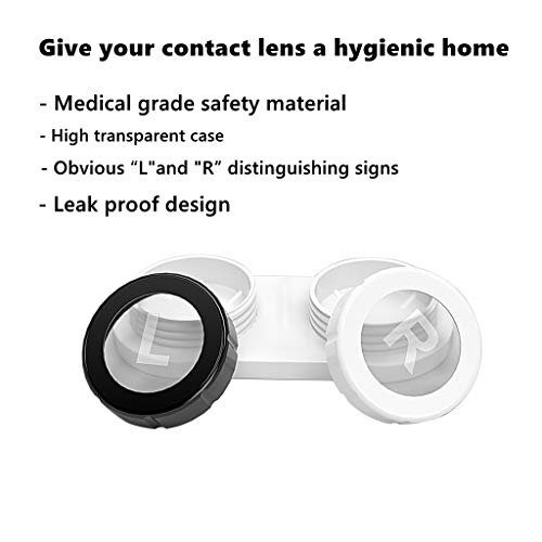Colored Contact Lens Case, Women Men Hard RGP Contact Lens Organizer Case Travel Holder - No Leak Seal Washer - FDA Approved,6 Pack (Note : only Contact Lens case,No Colorful Contact Lenses )