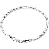 Jude Jewelers Stainless Steel Snake Chain Style Bangle Bracelet
