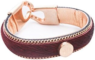 Nativo Crafts - Handcrafted leather and horse hair bracelet - vibrant colors with golden clasp 0.6 x 6.7 In